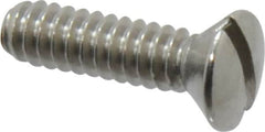 Value Collection - #6-32 UNC, 1/2" OAL Slotted Drive Machine Screw - Oval Head, Grade 18-8 Stainless Steel, Uncoated, Without Washer - Benchmark Tooling