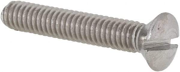 Value Collection - #8-32 UNC, 1" OAL Slotted Drive Machine Screw - Oval Head, Grade 18-8 Stainless Steel, Uncoated, Without Washer - Benchmark Tooling