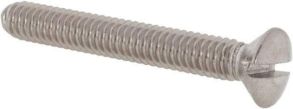 Value Collection - #8-32 UNC, 1-1/4" OAL Slotted Drive Machine Screw - Oval Head, Grade 18-8 Stainless Steel, Uncoated, Without Washer - Benchmark Tooling