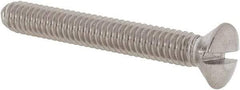 Value Collection - #8-32 UNC, 1-1/4" OAL Slotted Drive Machine Screw - Oval Head, Grade 18-8 Stainless Steel, Uncoated, Without Washer - Benchmark Tooling