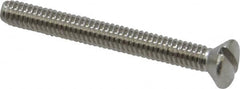 Value Collection - #8-32 UNC, 1-1/2" OAL Slotted Drive Machine Screw - Oval Head, Grade 18-8 Stainless Steel, Uncoated, Without Washer - Benchmark Tooling