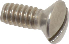 Value Collection - #10-24 UNC, 1/2" OAL Slotted Drive Machine Screw - Oval Head, Grade 18-8 Stainless Steel, Uncoated, Without Washer - Benchmark Tooling