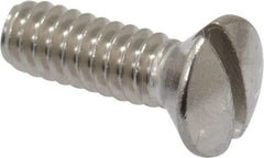 Value Collection - #10-24 UNC, 5/8" OAL Slotted Drive Machine Screw - Oval Head, Grade 18-8 Stainless Steel, Uncoated, Without Washer - Benchmark Tooling