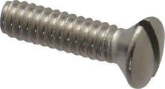 Value Collection - #10-24 UNC, 3/4" OAL Slotted Drive Machine Screw - Oval Head, Grade 18-8 Stainless Steel, Uncoated, Without Washer - Benchmark Tooling