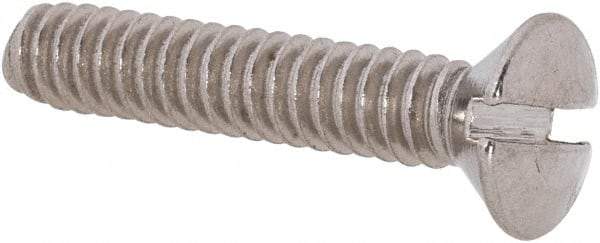 Value Collection - #10-24 UNC, 1" OAL Slotted Drive Machine Screw - Oval Head, Grade 18-8 Stainless Steel, Uncoated, Without Washer - Benchmark Tooling