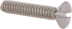 Value Collection - #10-24 UNC, 1" OAL Slotted Drive Machine Screw - Oval Head, Grade 18-8 Stainless Steel, Uncoated, Without Washer - Benchmark Tooling