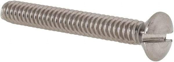 Value Collection - #10-24 UNC, 1-1/2" OAL Slotted Drive Machine Screw - Oval Head, Grade 18-8 Stainless Steel, Uncoated, Without Washer - Benchmark Tooling