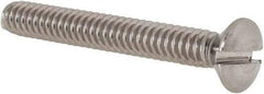 Value Collection - #10-24 UNC, 1-1/2" OAL Slotted Drive Machine Screw - Oval Head, Grade 18-8 Stainless Steel, Uncoated, Without Washer - Benchmark Tooling