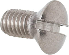 Value Collection - #10-32 UNF, 3/8" OAL Slotted Drive Machine Screw - Oval Head, Grade 18-8 Stainless Steel, Uncoated, Without Washer - Benchmark Tooling