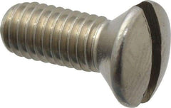 Value Collection - #10-32 UNF, 1/2" OAL Slotted Drive Machine Screw - Oval Head, Grade 18-8 Stainless Steel, Uncoated, Without Washer - Benchmark Tooling