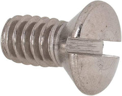 Value Collection - 1/4-20 UNC, 1/2" OAL Slotted Drive Machine Screw - Oval Head, Grade 18-8 Stainless Steel, Uncoated, Without Washer - Benchmark Tooling