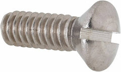 Value Collection - 1/4-20 UNC, 3/4" OAL Slotted Drive Machine Screw - Oval Head, Grade 18-8 Stainless Steel, Uncoated, Without Washer - Benchmark Tooling