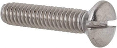 Value Collection - 1/4-20 UNC, 1-1/4" OAL Slotted Drive Machine Screw - Oval Head, Grade 18-8 Stainless Steel, Uncoated, Without Washer - Benchmark Tooling