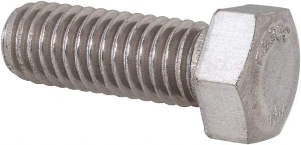 Value Collection - 7/16-14 UNC, 1-1/4" Length Under Head Hex Head Cap Screw - Grade 18-8 Stainless Steel, 5/8" Hex - Benchmark Tooling