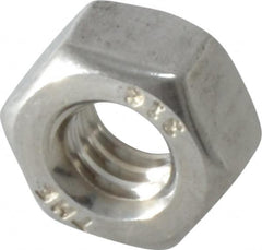 Value Collection - 1/4-20 UNC Stainless Steel Right Hand Hex Nut - 7/16" Across Flats, 7/32" High, Uncoated - Benchmark Tooling