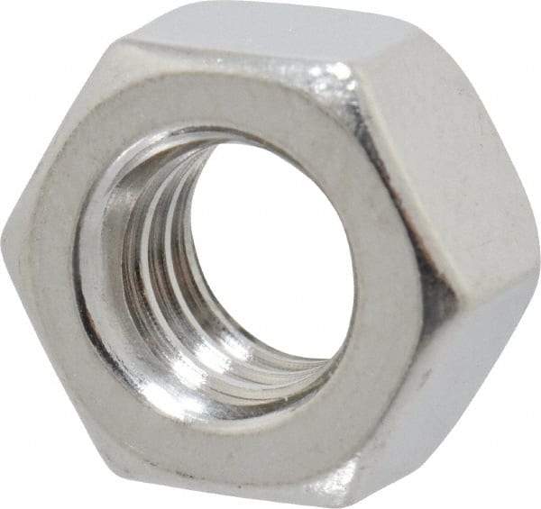 Value Collection - 5/16-18 UNC Stainless Steel Right Hand Hex Nut - 1/2" Across Flats, 17/64" High, Uncoated - Benchmark Tooling