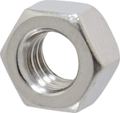 Value Collection - 5/16-18 UNC Stainless Steel Right Hand Hex Nut - 1/2" Across Flats, 17/64" High, Uncoated - Benchmark Tooling