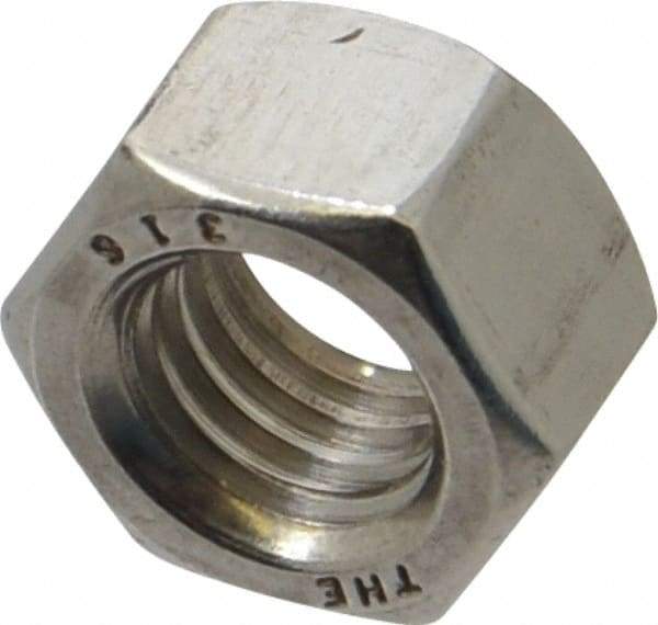 Value Collection - 1/2-13 UNC Stainless Steel Right Hand Hex Nut - 3/4" Across Flats, 7/16" High, Uncoated - Benchmark Tooling