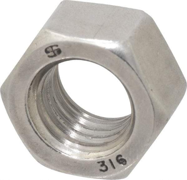 Value Collection - 5/8-11 UNC Stainless Steel Right Hand Hex Nut - 15/16" Across Flats, 35/64" High, Uncoated - Benchmark Tooling