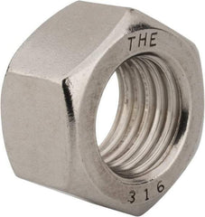 Value Collection - 1-8 UNC Stainless Steel Right Hand Hex Nut - 1-1/2" Across Flats, 55/64" High, Uncoated - Benchmark Tooling