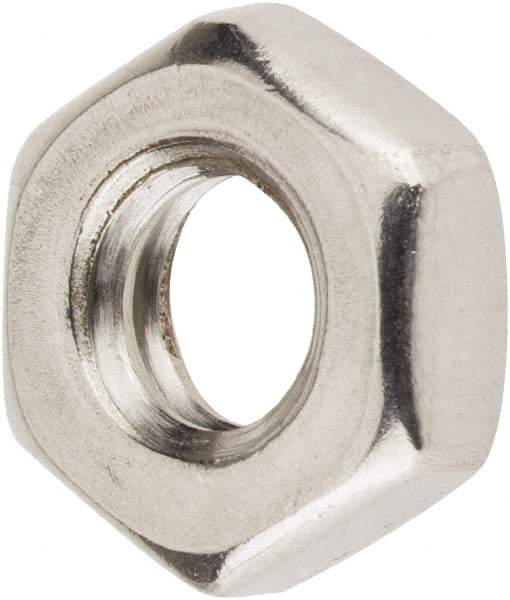 Value Collection - 1/4-20 UNC Stainless Steel Right Hand Hex Jam Nut - 7/16" Across Flats, 5/32" High, Uncoated - Benchmark Tooling