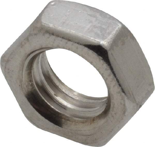 Value Collection - 3/8-16 UNC Stainless Steel Right Hand Hex Jam Nut - 9/16" Across Flats, 7/32" High, Uncoated - Benchmark Tooling