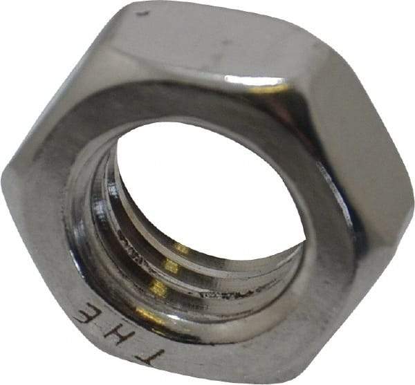 Value Collection - 1/2-13 UNC Stainless Steel Right Hand Hex Jam Nut - 3/4" Across Flats, 5/16" High, Uncoated - Benchmark Tooling