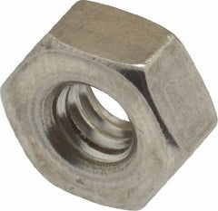 Value Collection - 1/4-20 UNC Stainless Steel Right Hand Heavy Hex Nut - 1/2" Across Flats, 15/64" High, Uncoated - Benchmark Tooling