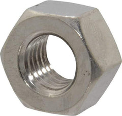 Value Collection - 5/8-11 UNC Stainless Steel Right Hand Heavy Hex Nut - 1-1/16" Across Flats, 39/64" High, Uncoated - Benchmark Tooling