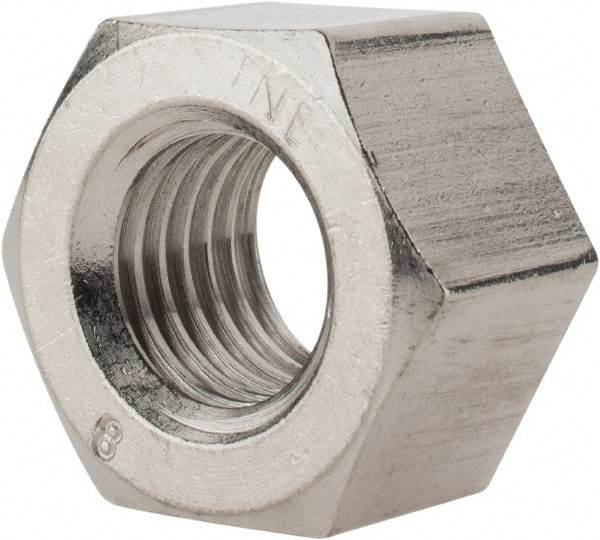 Value Collection - 1-8 UNC Stainless Steel Right Hand Heavy Hex Nut - 1-5/8" Across Flats, 63/64" High, Uncoated - Benchmark Tooling