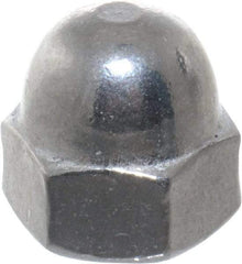 Value Collection - #10-24 UNC, 3/8" Width Across Flats, Uncoated, Stainless Steel Acorn Nut - 9/32" Overall Height, Grade 18-8 - Benchmark Tooling