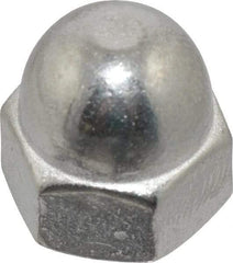 Value Collection - 1/4-20" UNC, 7/16" Width Across Flats, Uncoated, Stainless Steel Acorn Nut - 21/64" Overall Height, Grade 18-8 - Benchmark Tooling