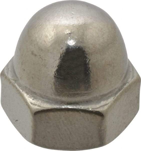 Value Collection - 3/8-16" UNC, 5/8" Width Across Flats, Uncoated, Stainless Steel Acorn Nut - 27/64" Overall Height, Grade 18-8 - Benchmark Tooling