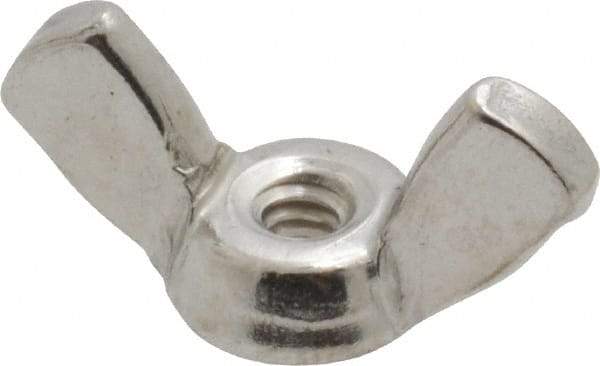 Value Collection - #6-32 UNC, Stainless Steel Standard Wing Nut - Grade 18-8, 0.72" Wing Span, 0.41" Wing Span - Benchmark Tooling