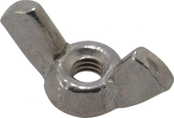 Value Collection - #8-32 UNC, Stainless Steel Standard Wing Nut - Grade 18-8, 0.72" Wing Span, 0.47" Wing Span - Benchmark Tooling