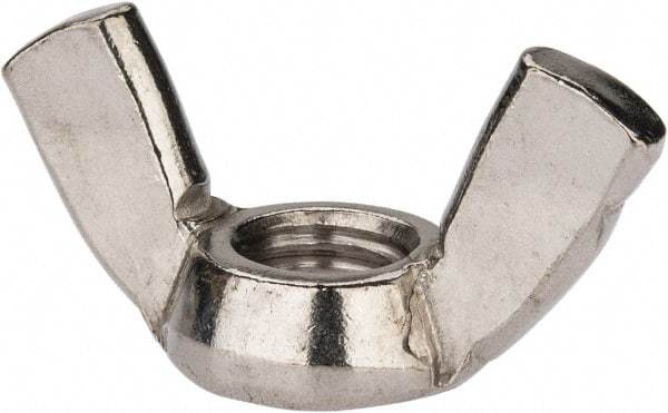 Value Collection - 1/2-13 UNC, Stainless Steel Standard Wing Nut - Grade 18-8, 1.94" Wing Span, 1" Wing Span - Benchmark Tooling