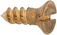 Value Collection - #2, 1/4" OAL, Slotted Drive, Flat Head Wood Screw - ASME B18.6.1, Brass - Benchmark Tooling