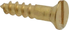 Value Collection - #2, 3/8" OAL, Slotted Drive, Flat Head Wood Screw - ASME B18.6.1, Brass - Benchmark Tooling