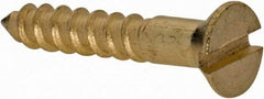Value Collection - #2, 1/2" OAL, Slotted Drive, Flat Head Wood Screw - ASME B18.6.1, Brass - Benchmark Tooling