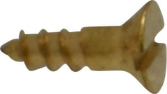 Value Collection - #4, 3/8" OAL, Slotted Drive, Flat Head Wood Screw - ASME B18.6.1, Brass - Benchmark Tooling