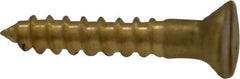 Value Collection - #4, 5/8" OAL, Slotted Drive, Flat Head Wood Screw - ASME B18.6.1, Brass - Benchmark Tooling