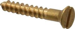 Value Collection - #4, 3/4" OAL, Slotted Drive, Flat Head Wood Screw - ASME B18.6.1, Brass - Benchmark Tooling