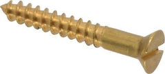 Value Collection - #6, 1" OAL, Slotted Drive, Flat Head Wood Screw - ASME B18.6.1, Brass - Benchmark Tooling