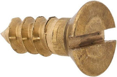 Value Collection - #8, 1/2" OAL, Slotted Drive, Flat Head Wood Screw - ASME B18.6.1, Brass - Benchmark Tooling
