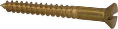 Value Collection - #8, 1-1/2" OAL, Slotted Drive, Flat Head Wood Screw - ASME B18.6.1, Brass - Benchmark Tooling