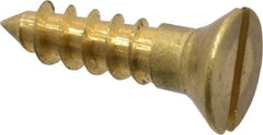 Value Collection - #10, 3/4" OAL, Slotted Drive, Flat Head Wood Screw - ASME B18.6.1, Brass - Benchmark Tooling