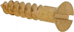 Value Collection - #10, 1" OAL, Slotted Drive, Flat Head Wood Screw - ASME B18.6.1, Brass - Benchmark Tooling