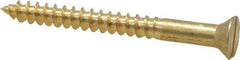 Value Collection - #10, 2" OAL, Slotted Drive, Flat Head Wood Screw - ASME B18.6.1, Brass - Benchmark Tooling