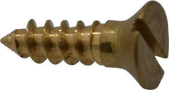 Value Collection - #12, 3/4" OAL, Slotted Drive, Flat Head Wood Screw - ASME B18.6.1, Brass - Benchmark Tooling