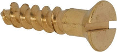 Value Collection - #12, 1" OAL, Slotted Drive, Flat Head Wood Screw - ASME B18.6.1, Brass - Benchmark Tooling